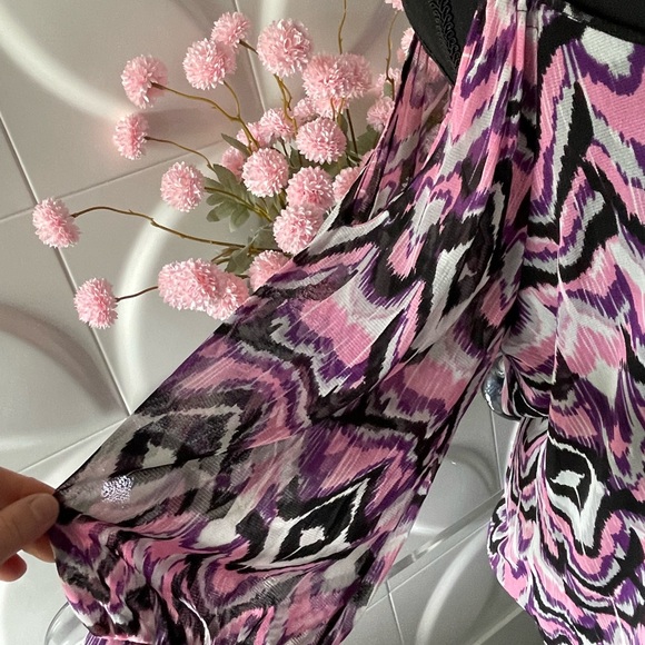 INC International Concepts Women's Cold Shoulder Ikat Blouse Size XL NWT - Picture 3 of 7